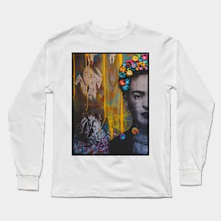 Colorful Frida Kahlo Graffiti Long Sleeve T-Shirt